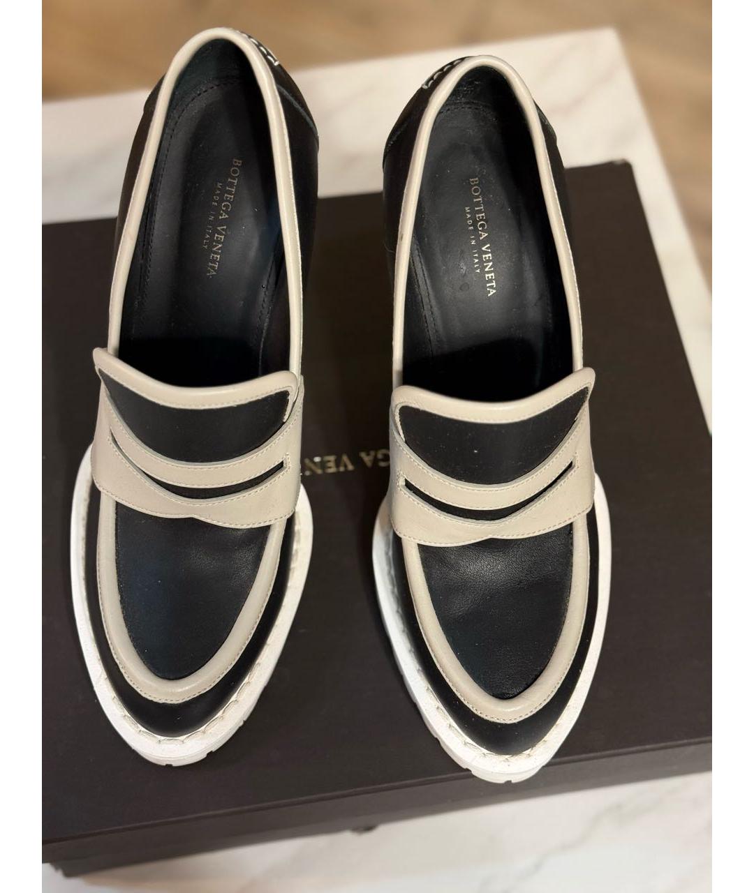 BOTTEGA VENETA Темно-синие кожаные туфли, фото 2