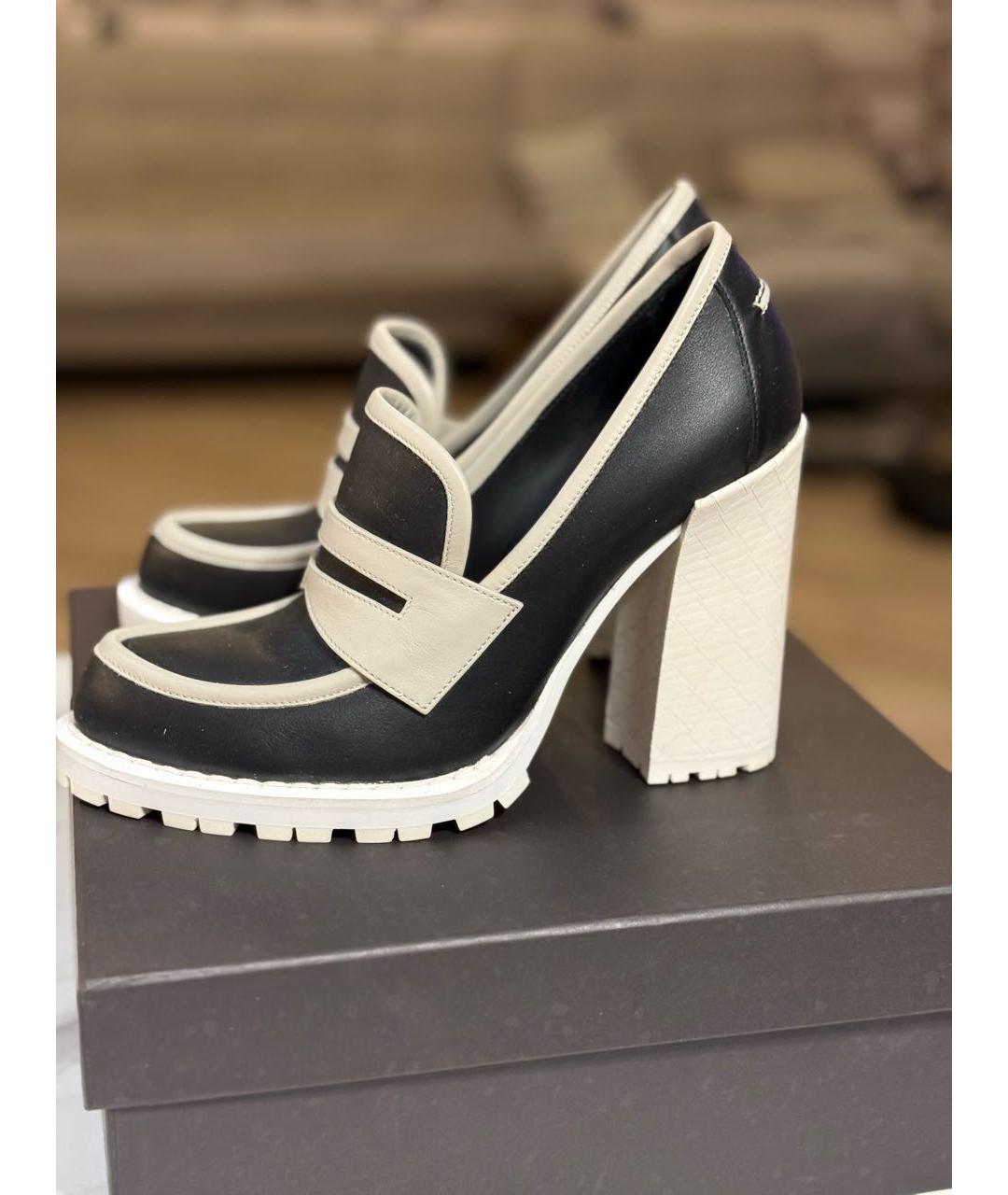 BOTTEGA VENETA Темно-синие кожаные туфли, фото 4