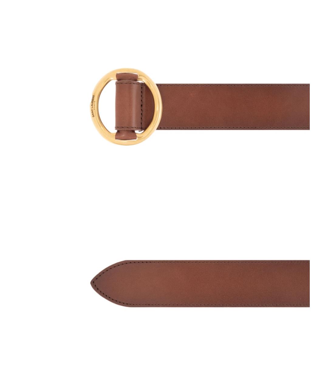 SAINT LAURENT Коричневый ремень, фото 2