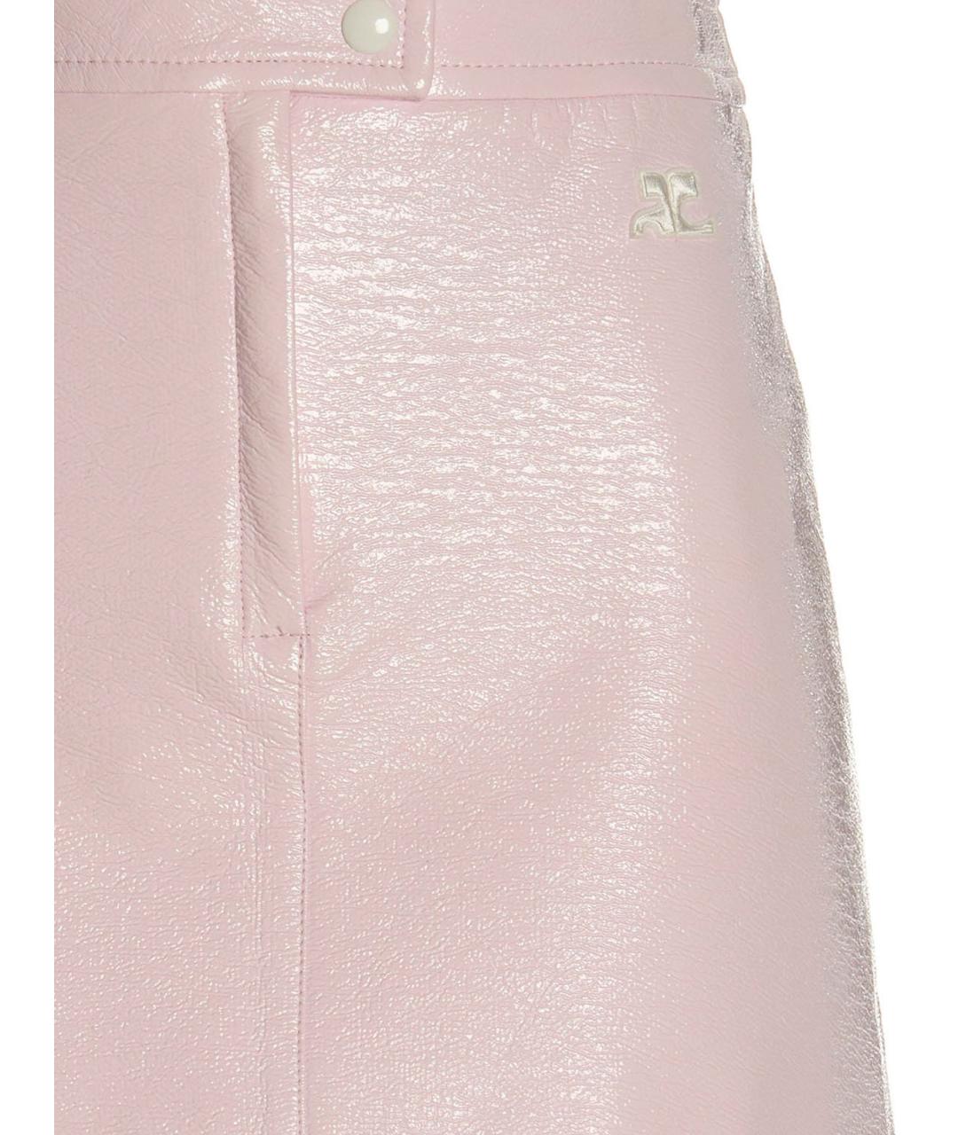 COURREGES Розовая хлопковая юбка мини, фото 3