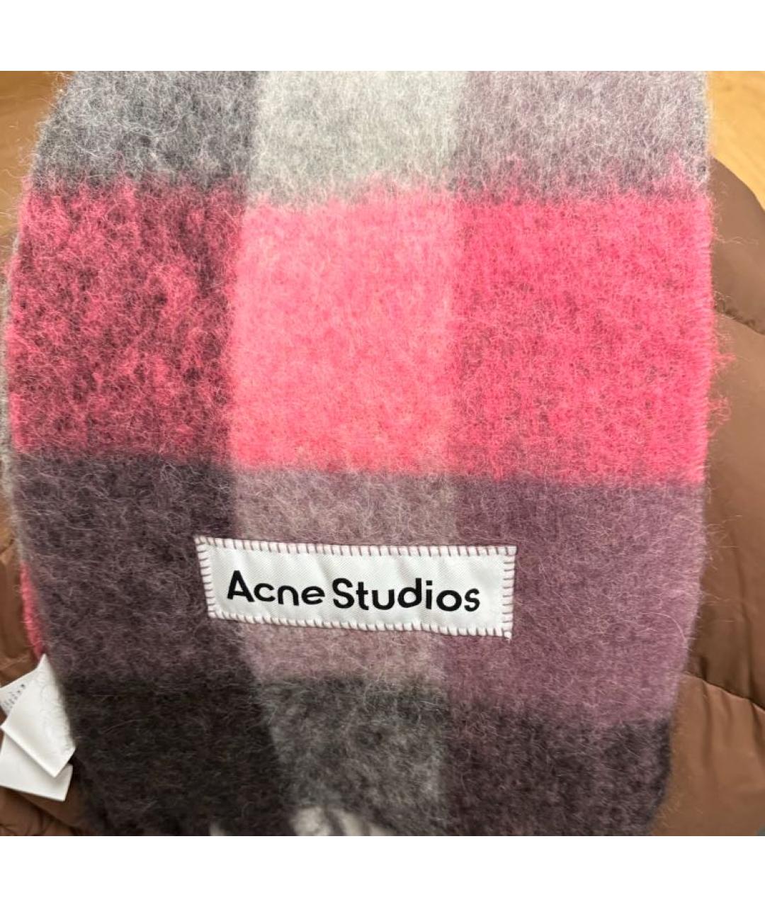 ACNE STUDIOS Розовый шерстяной шарф, фото 2