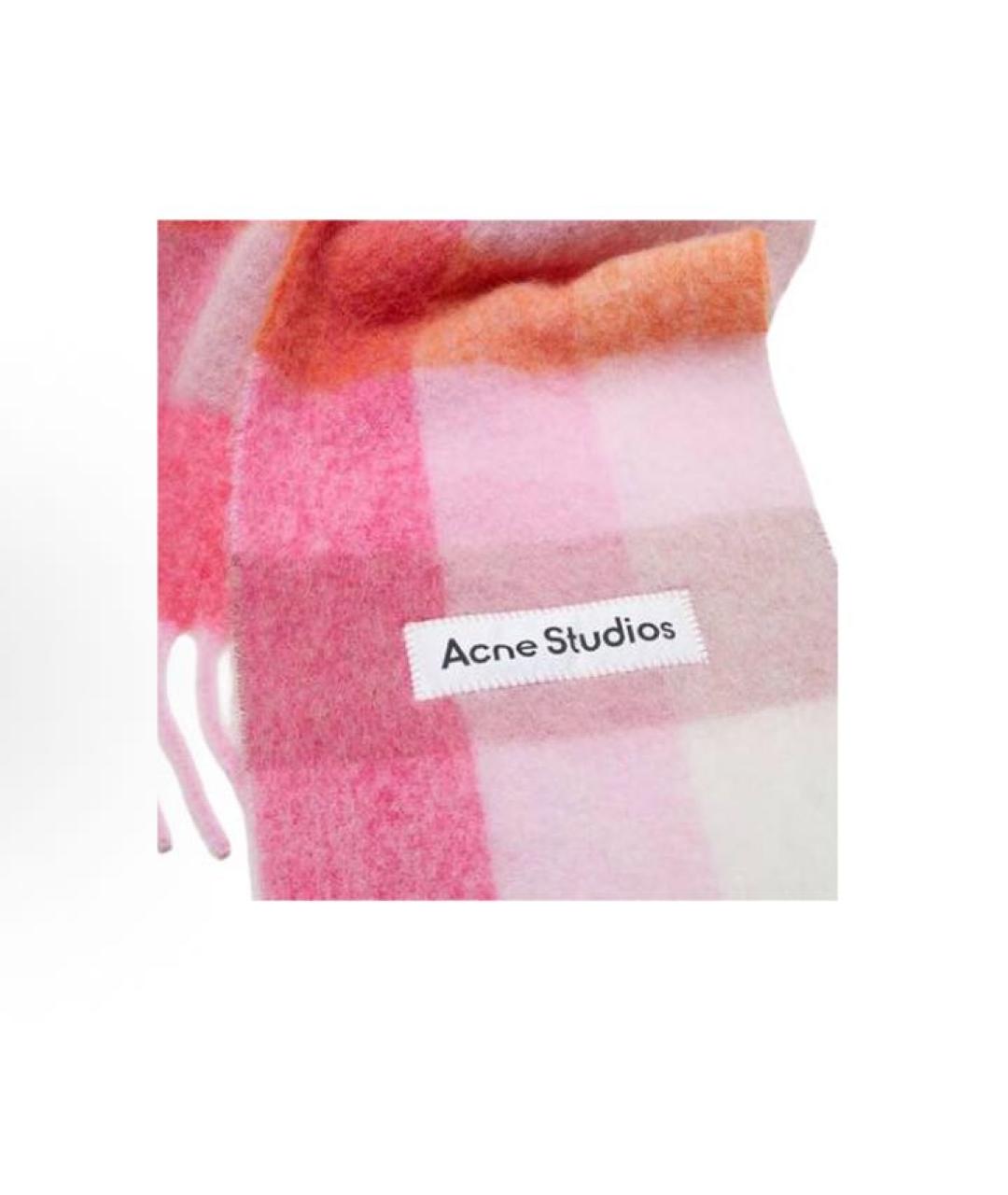 ACNE STUDIOS Розовый шерстяной шарф, фото 2