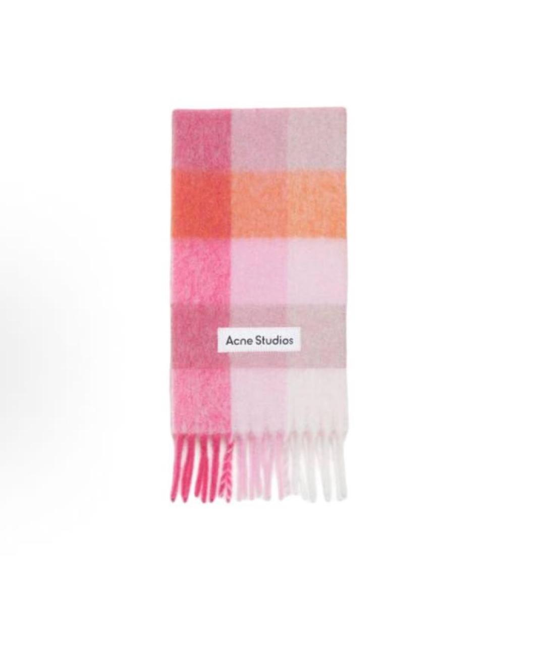 ACNE STUDIOS Розовый шерстяной шарф, фото 5