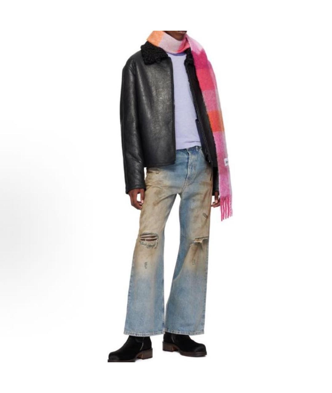 ACNE STUDIOS Розовый шерстяной шарф, фото 4