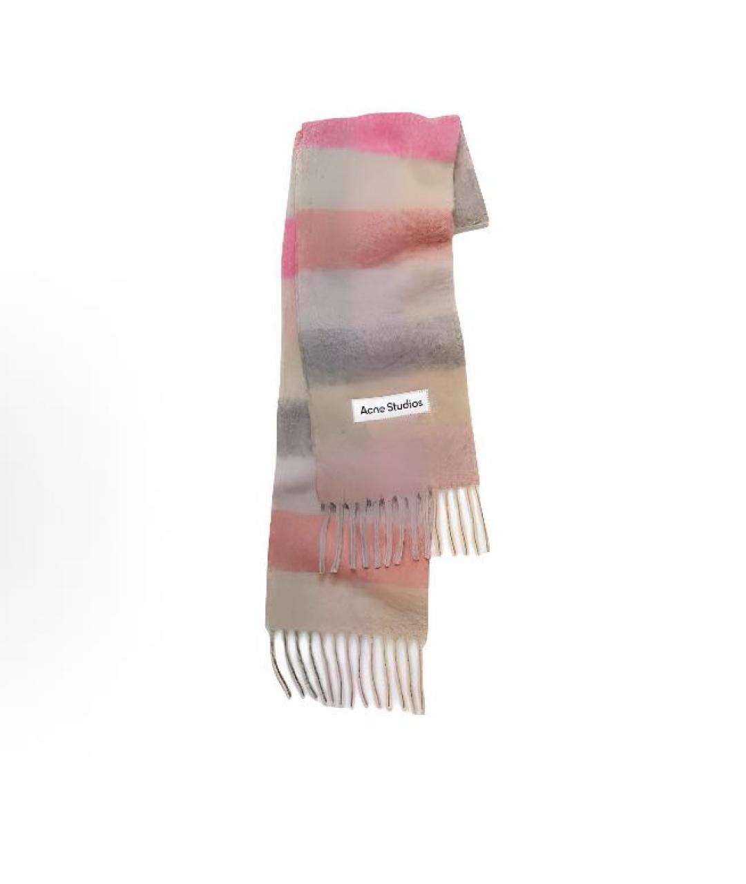 ACNE STUDIOS Розовый шерстяной шарф, фото 5