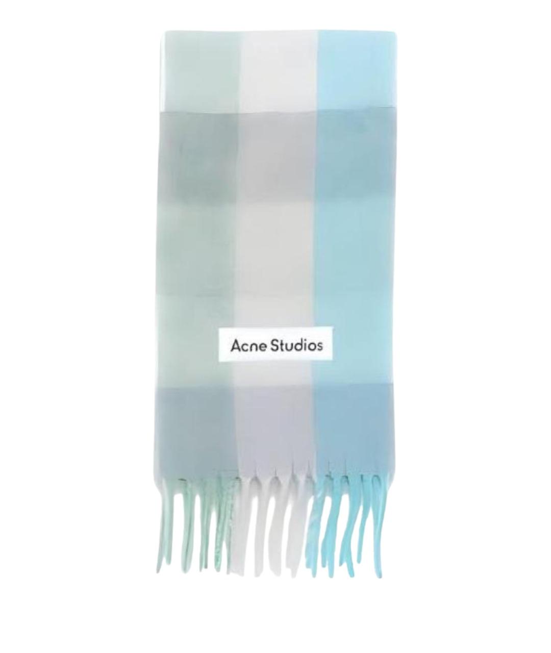 ACNE STUDIOS Голубой шерстяной шарф, фото 1