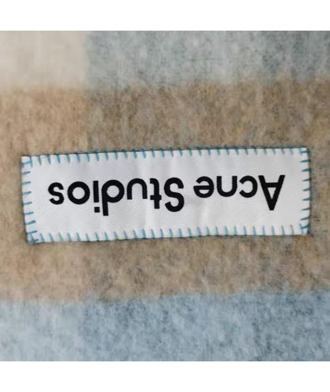ACNE STUDIOS Голубой шерстяной шарф, фото 3