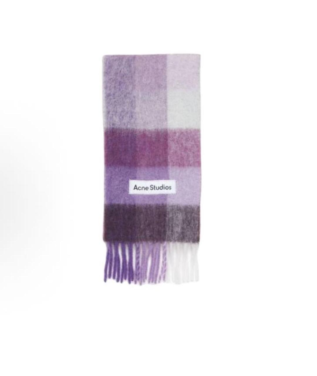 ACNE STUDIOS Фиолетовый шерстяной шарф, фото 5