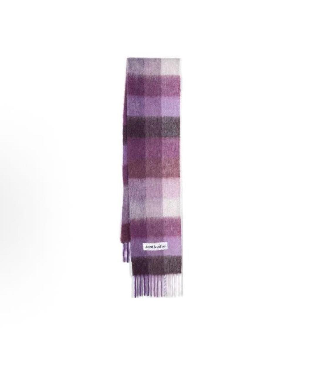 ACNE STUDIOS Фиолетовый шерстяной шарф, фото 2