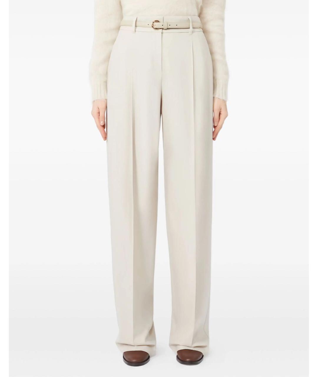 MAX MARA Бежевые брюки широкие, фото 3