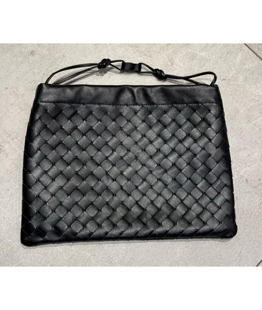 BOTTEGA VENETA Черная кожаная сумка с короткими ручками, фото 2