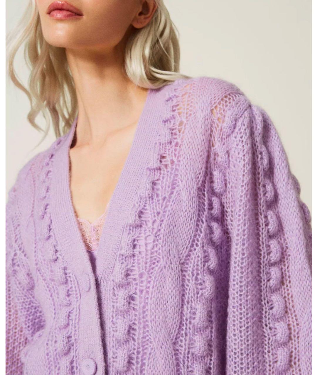 TWIN-SET Фиолетовый кардиган, фото 5