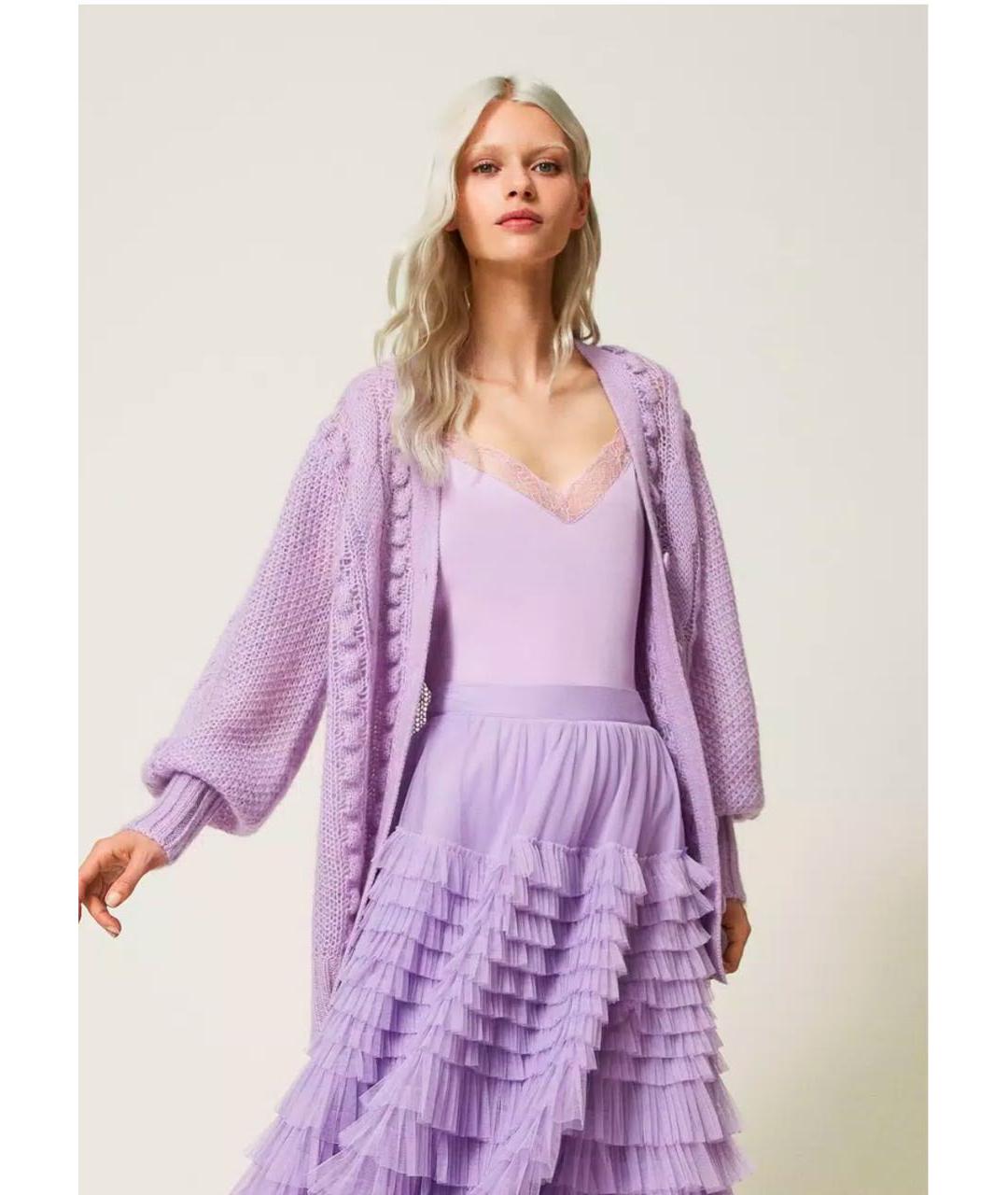 TWIN-SET Фиолетовый кардиган, фото 6