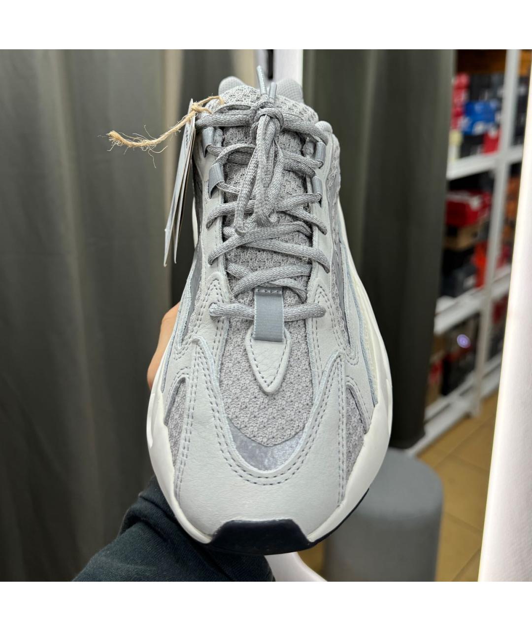 ADIDAS YEEZY Серые текстильные низкие кроссовки / кеды, фото 4