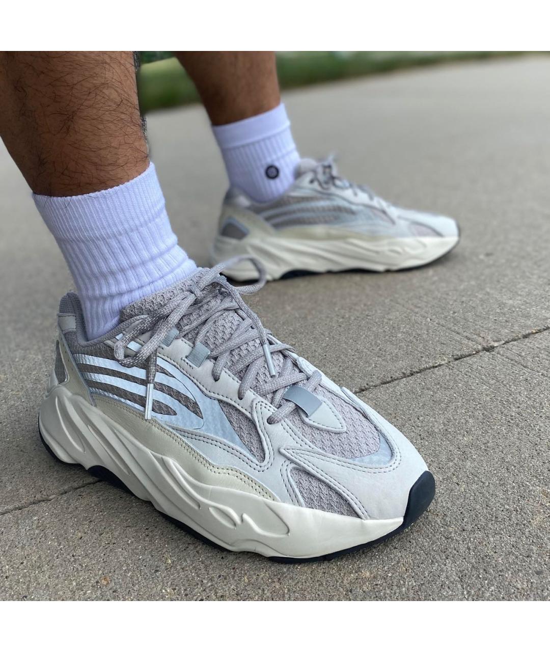 ADIDAS YEEZY Серые текстильные низкие кроссовки / кеды, фото 8