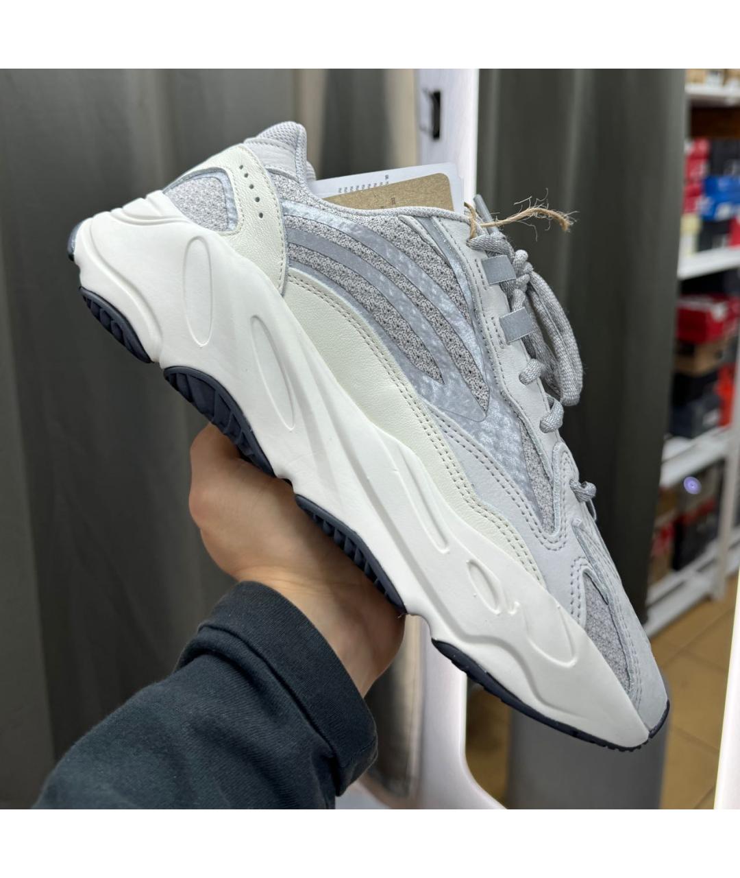 ADIDAS YEEZY Серые текстильные низкие кроссовки / кеды, фото 5