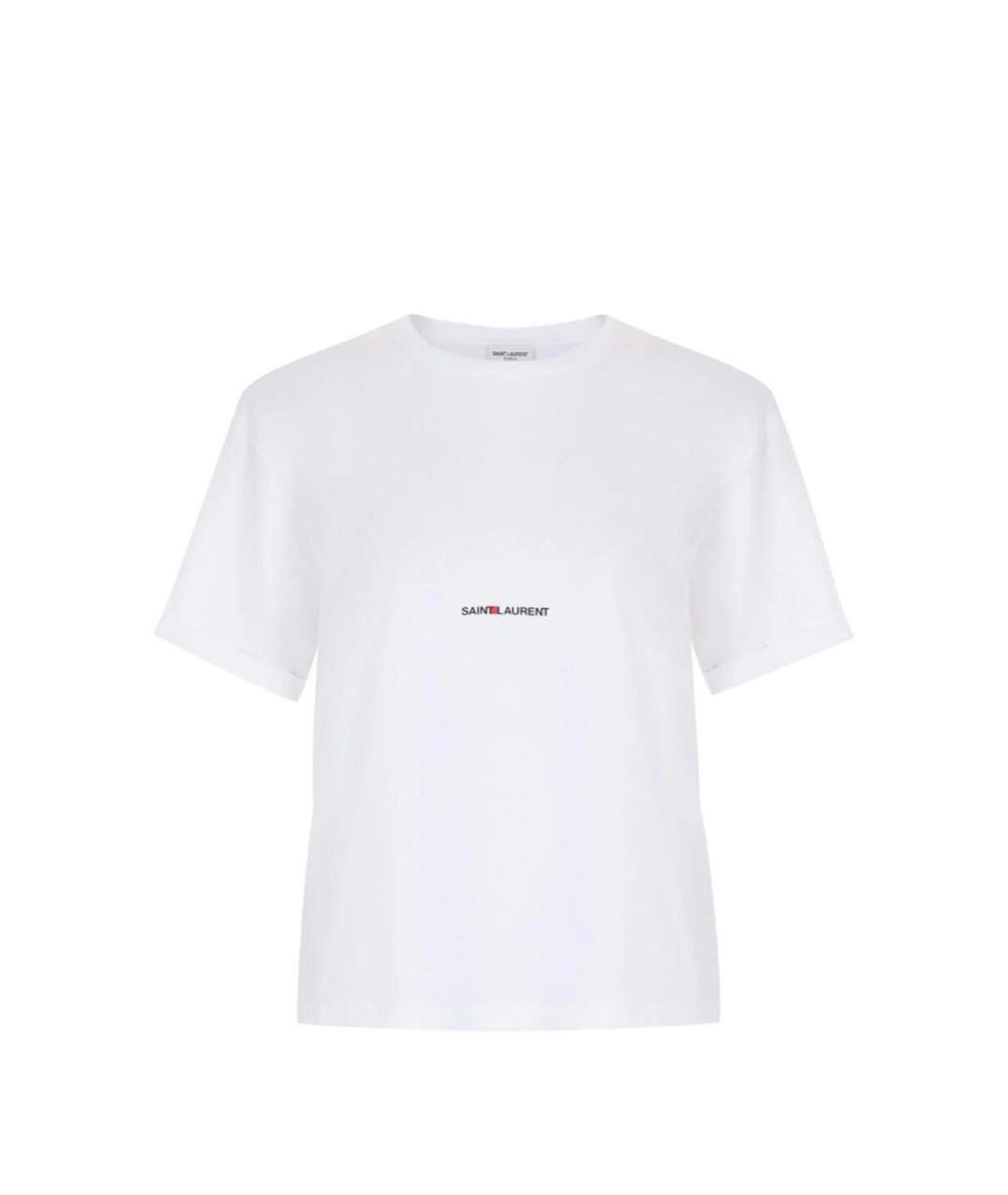SAINT LAURENT Белая хлопковая футболка, фото 1