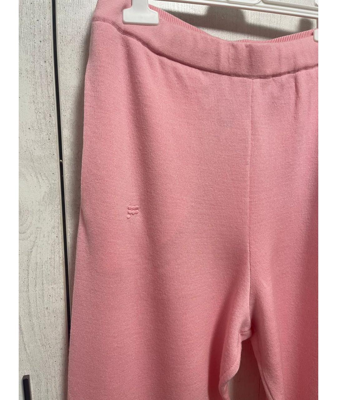 THE PANGAIA Розовые шерстяные прямые брюки, фото 2