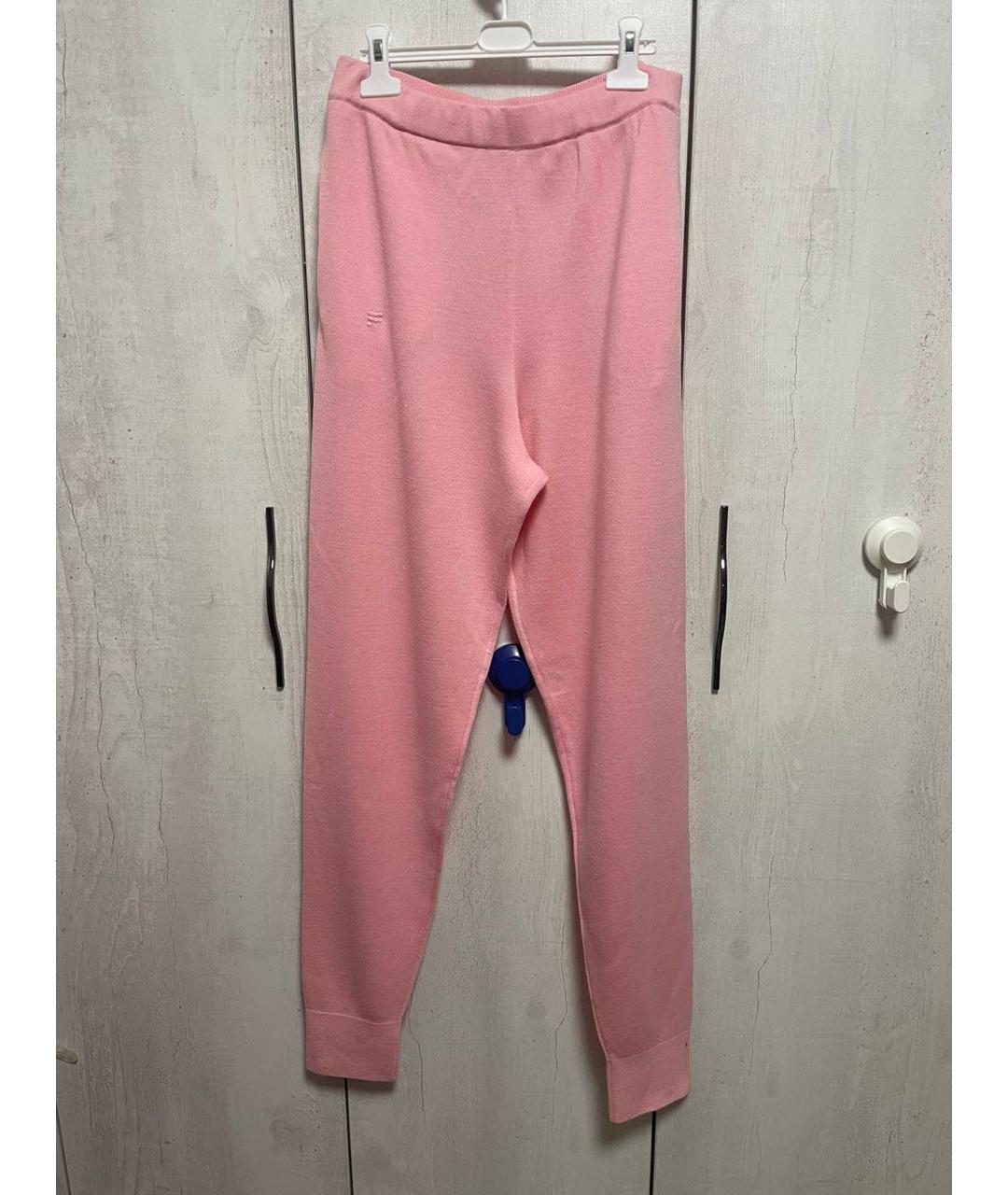 THE PANGAIA Розовые шерстяные прямые брюки, фото 6