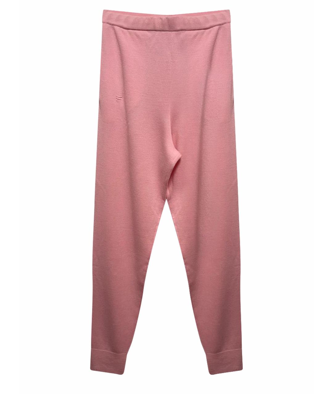 THE PANGAIA Розовые шерстяные прямые брюки, фото 1