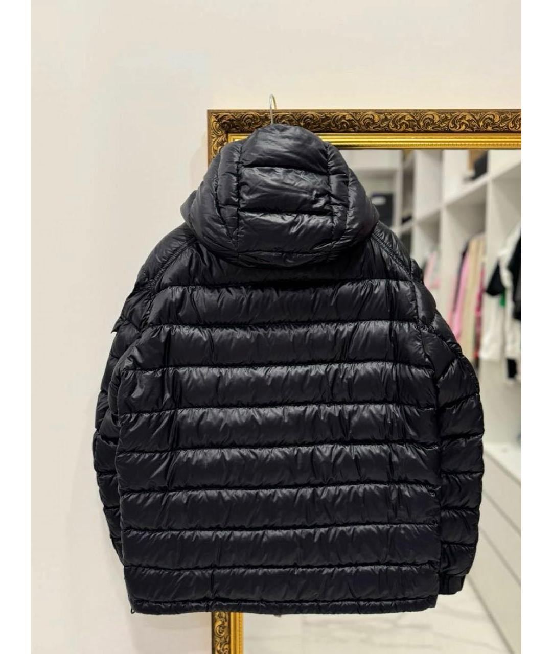 MONCLER Черный полиэстеровый пуховик, фото 3