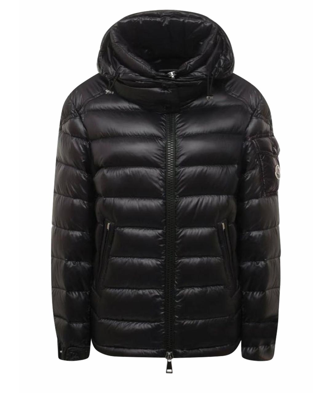 MONCLER Черный полиэстеровый пуховик, фото 1