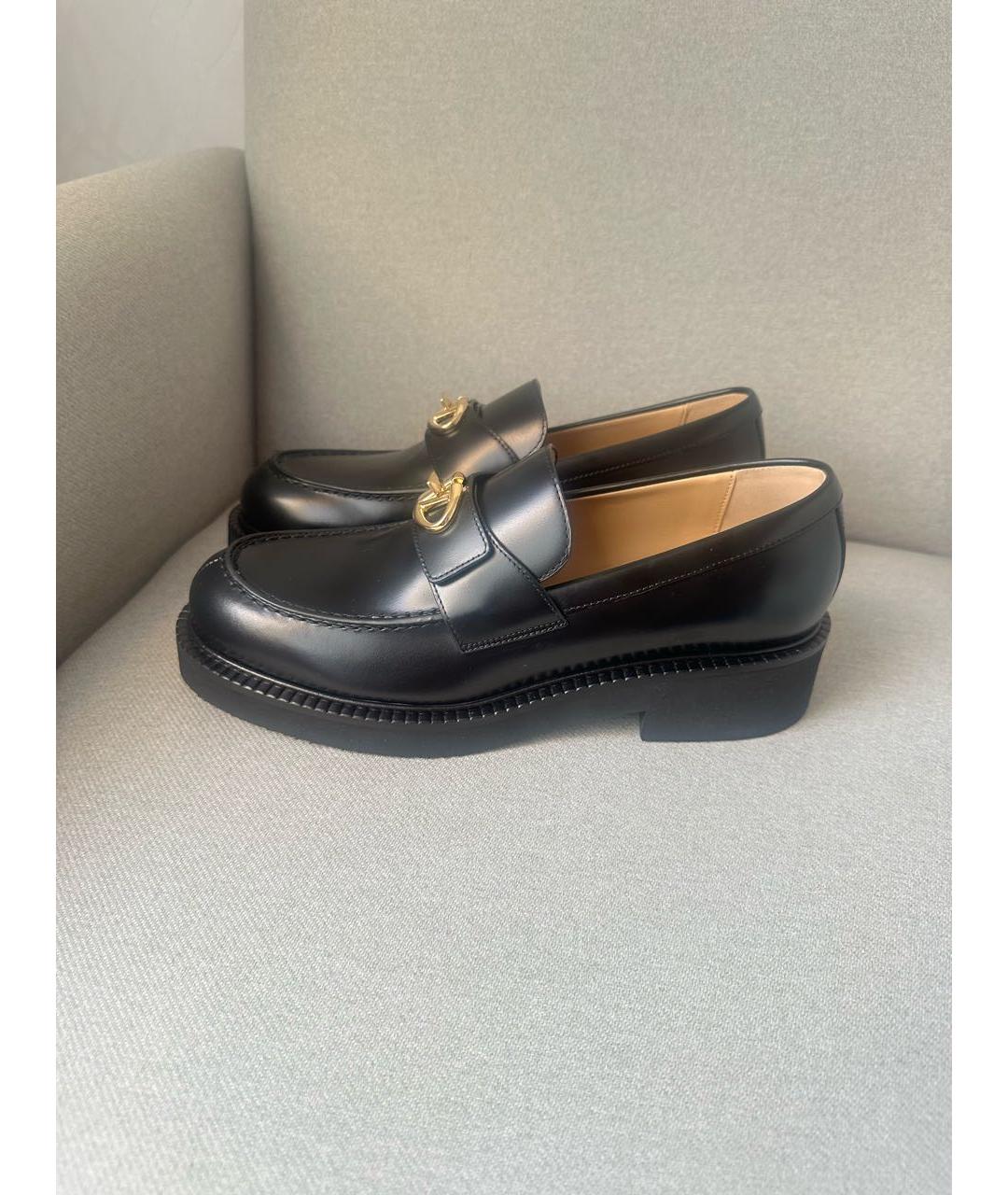 VALENTINO Черные кожаные лоферы, фото 9