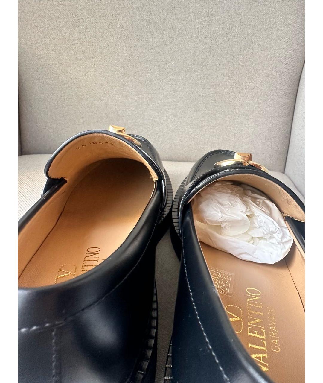 VALENTINO Черные кожаные лоферы, фото 8