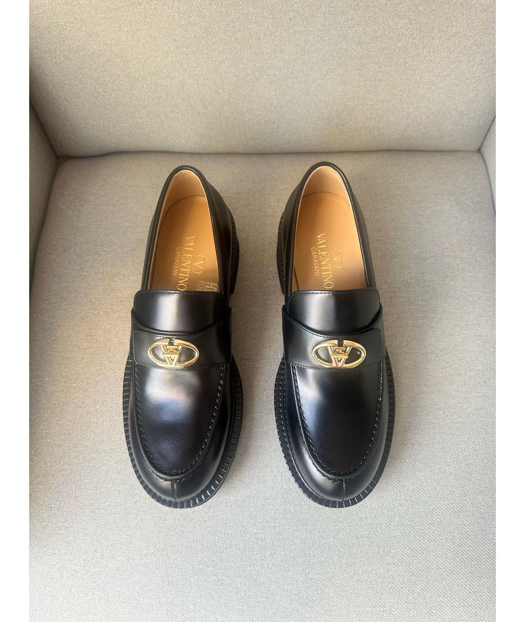 VALENTINO Черные кожаные лоферы, фото 6