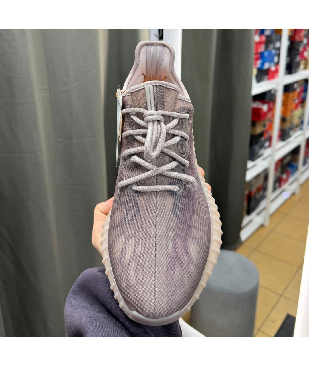 ADIDAS YEEZY Хаки текстильные низкие кроссовки / кеды, фото 4