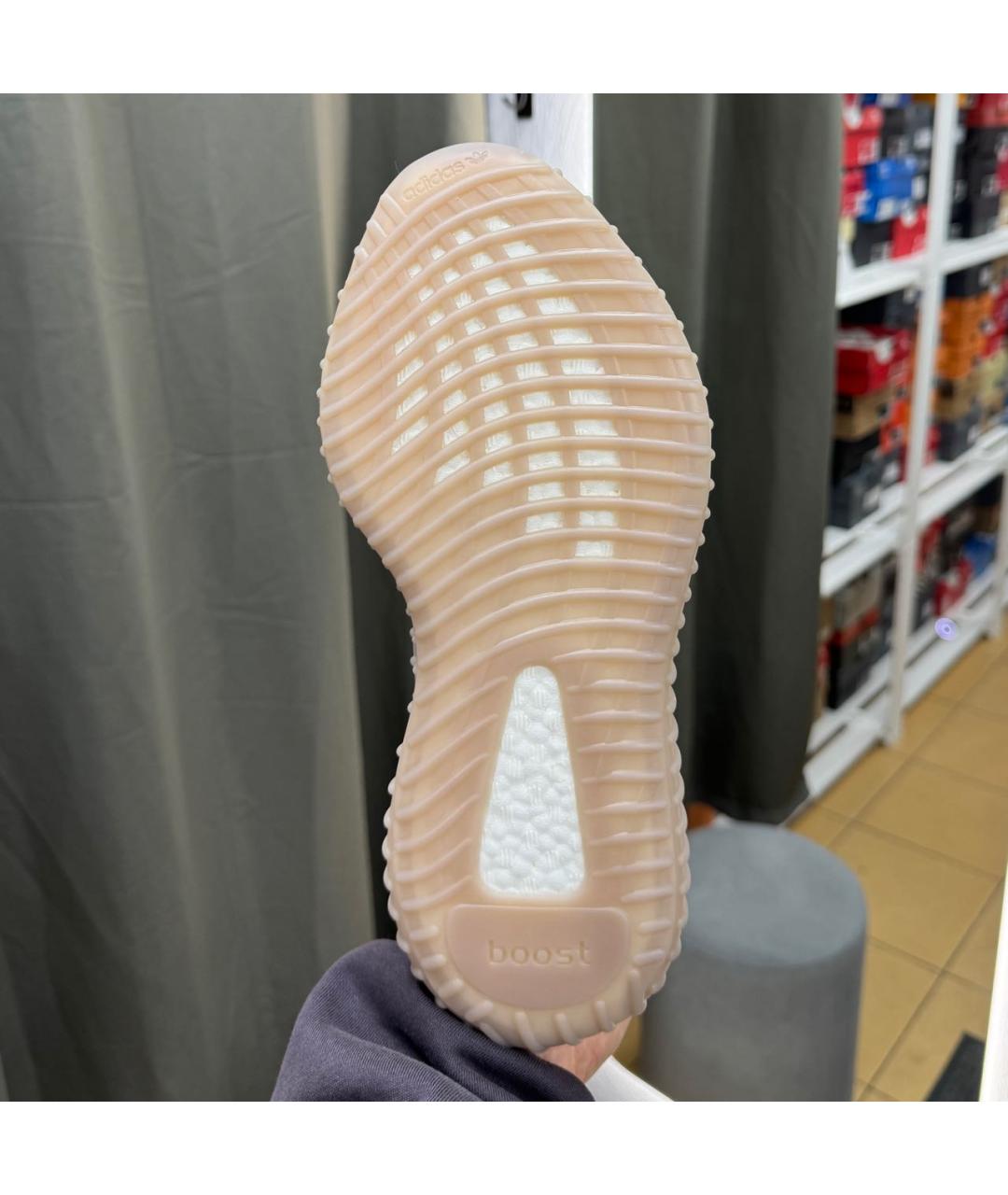 ADIDAS YEEZY Хаки текстильные низкие кроссовки / кеды, фото 7