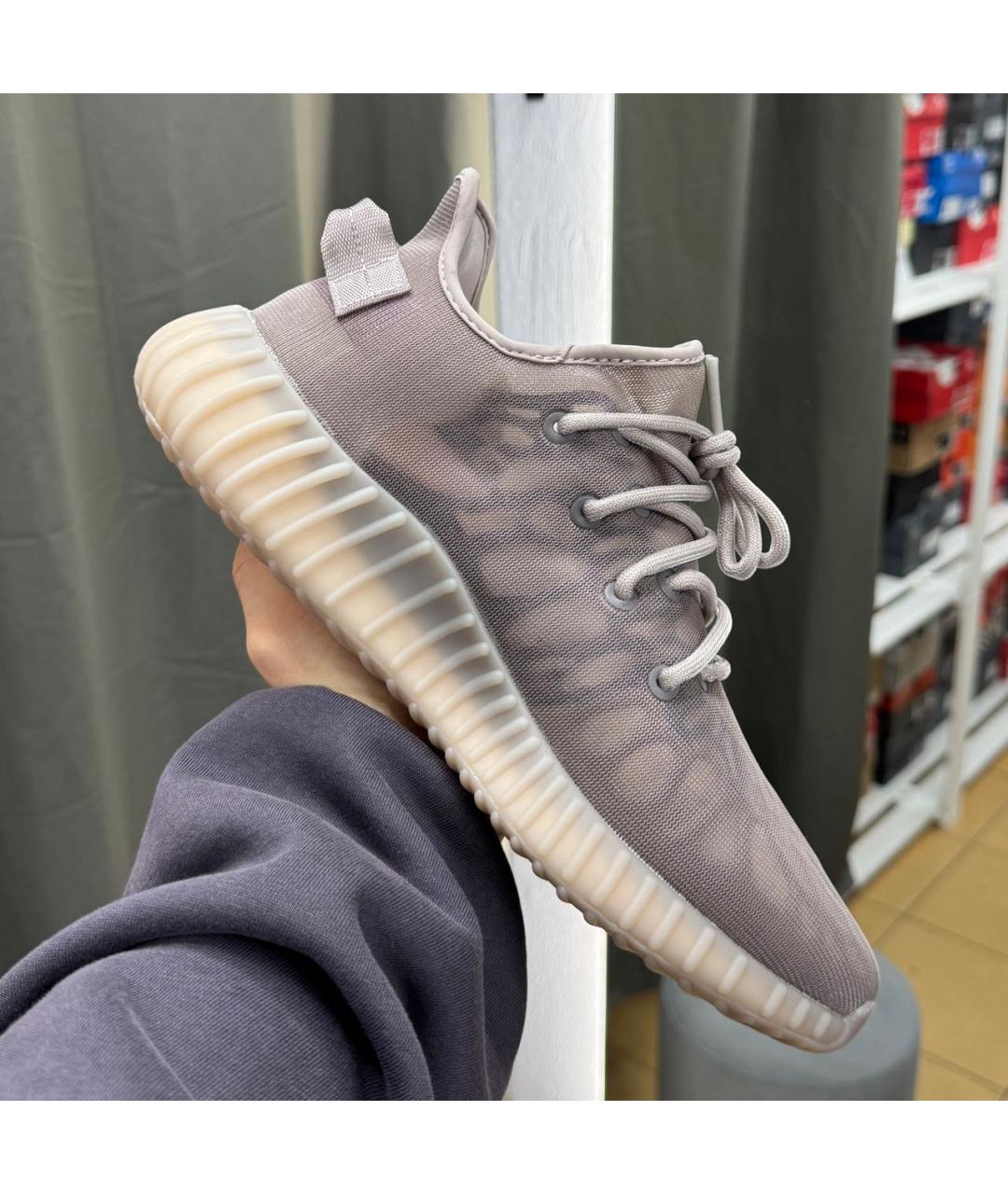 ADIDAS YEEZY Хаки текстильные низкие кроссовки / кеды, фото 5