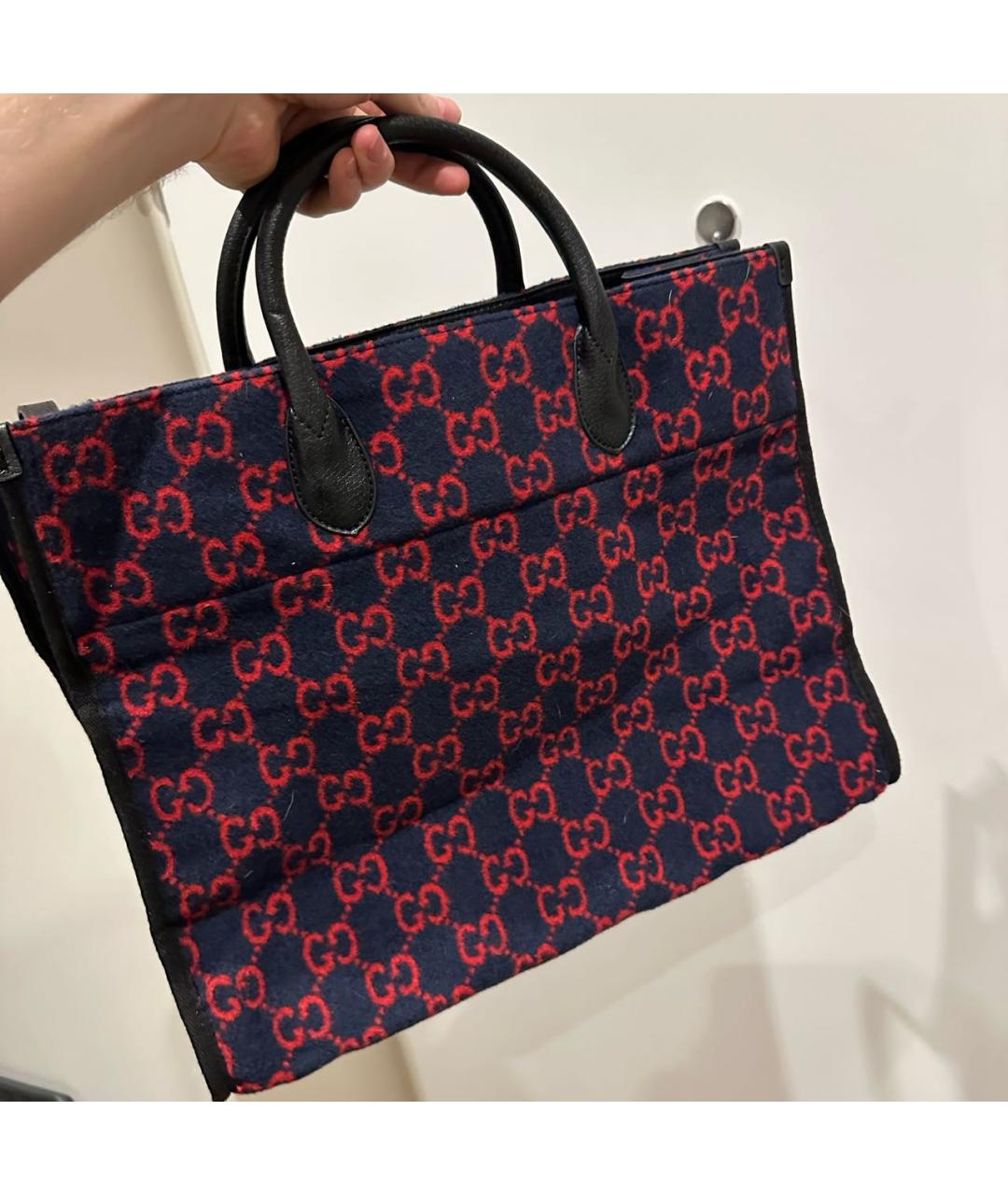 GUCCI Красная тканевая сумка с короткими ручками, фото 2