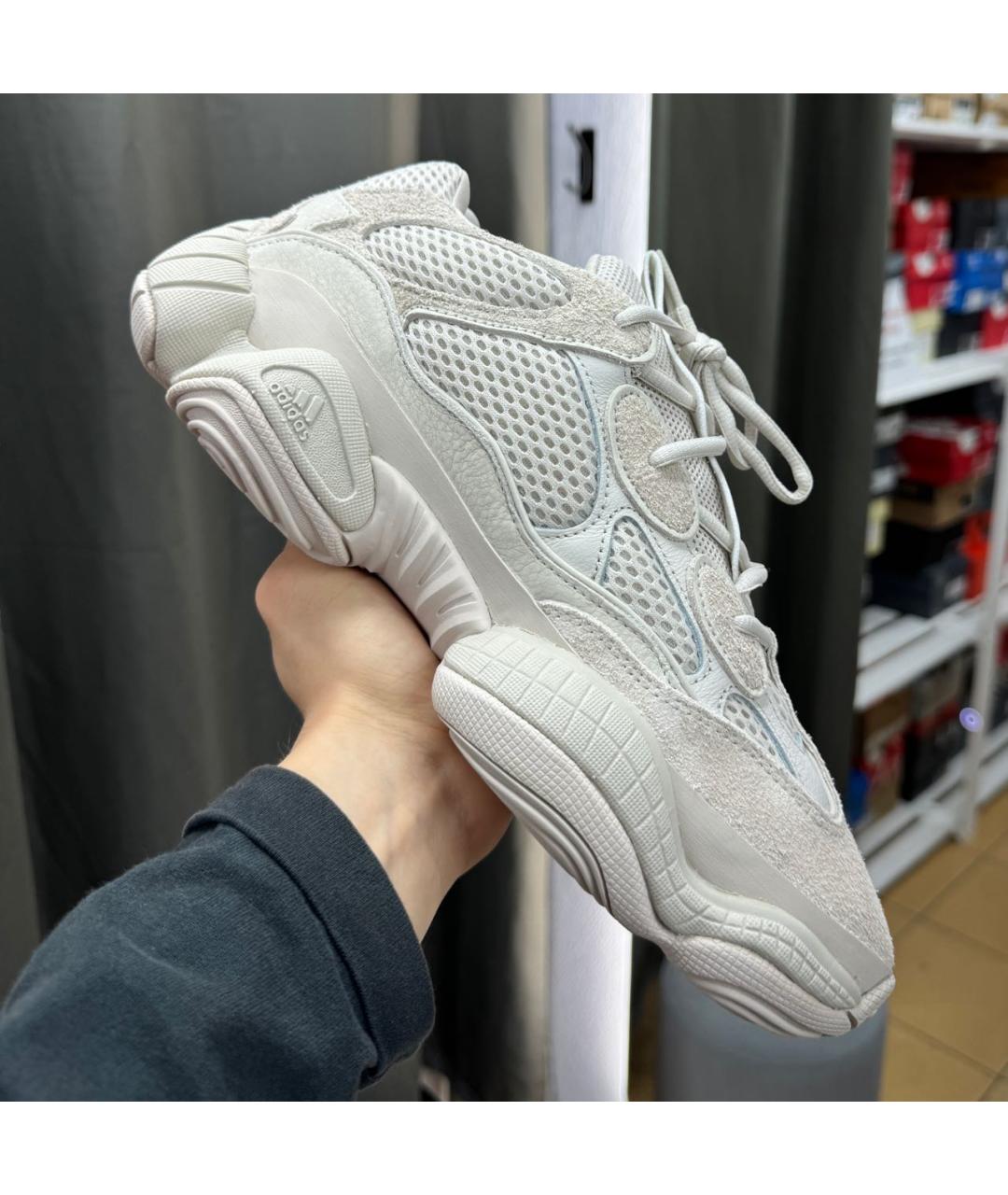 ADIDAS YEEZY Бежевые замшевые низкие кроссовки / кеды, фото 5