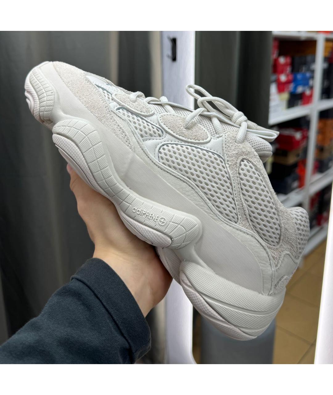 ADIDAS YEEZY Бежевые замшевые низкие кроссовки / кеды, фото 2
