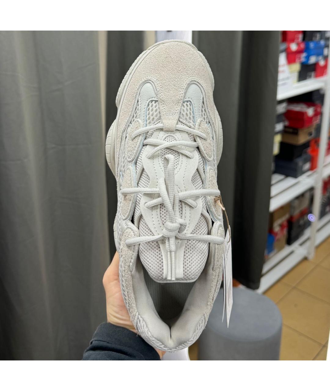 ADIDAS YEEZY Бежевые замшевые низкие кроссовки / кеды, фото 3