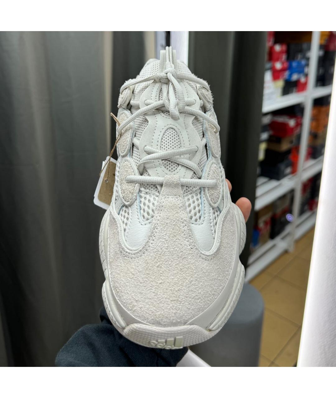 ADIDAS YEEZY Бежевые замшевые низкие кроссовки / кеды, фото 4