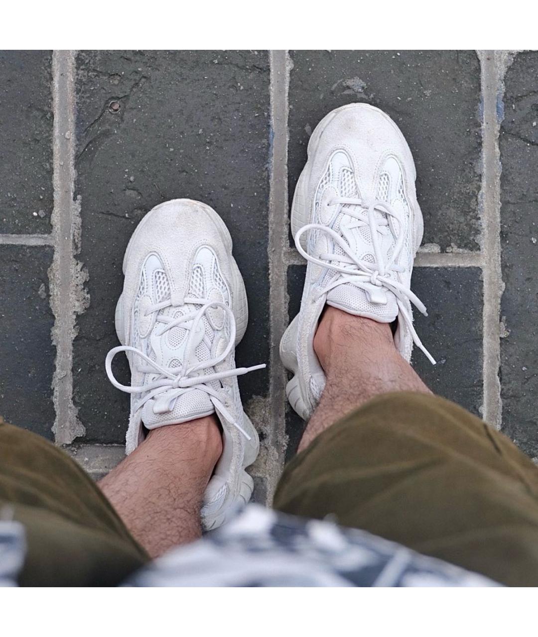 ADIDAS YEEZY Бежевые замшевые низкие кроссовки / кеды, фото 7