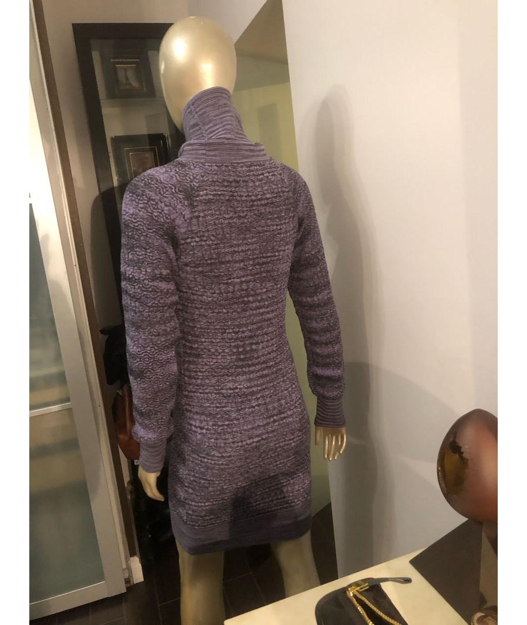 MISSONI Фиолетовое шерстяное повседневное платье, фото 7