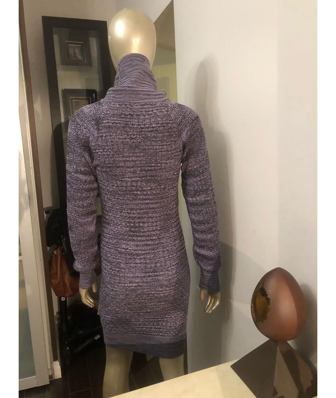 MISSONI Фиолетовое шерстяное повседневное платье, фото 2