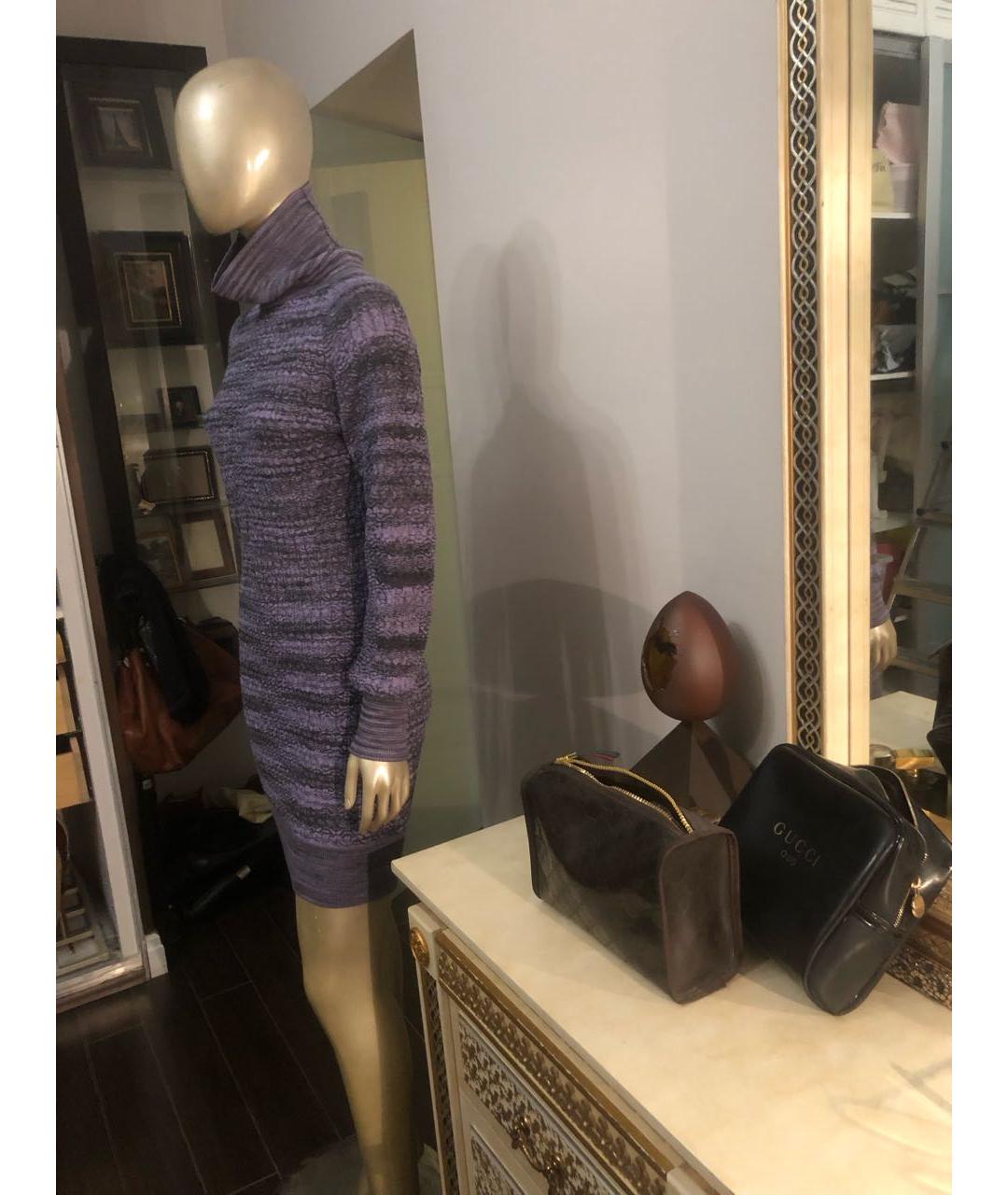MISSONI Фиолетовое шерстяное повседневное платье, фото 6