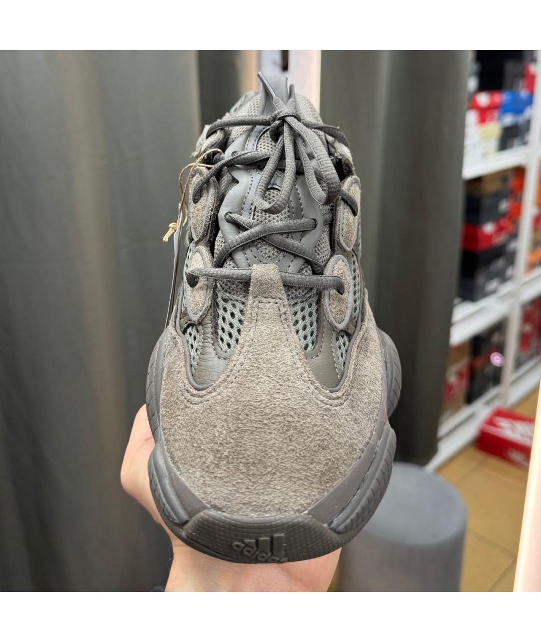 ADIDAS YEEZY Коричневые замшевые низкие кроссовки / кеды, фото 4