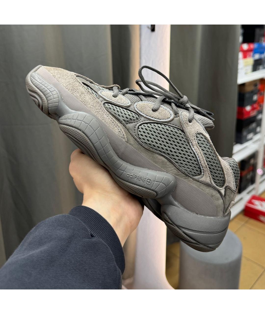 ADIDAS YEEZY Коричневые замшевые низкие кроссовки / кеды, фото 2