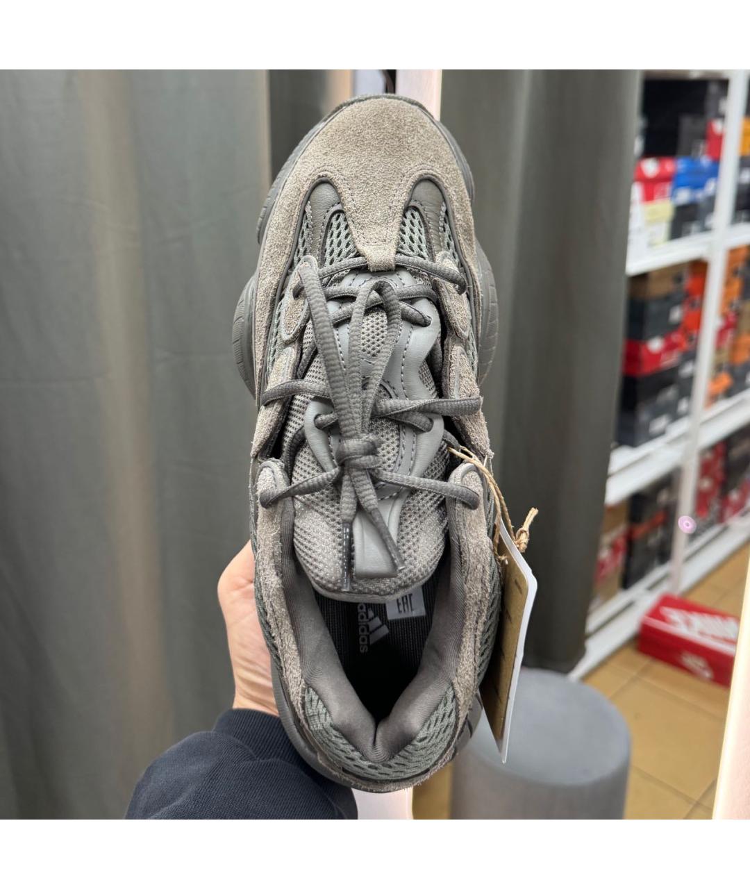 ADIDAS YEEZY Коричневые замшевые низкие кроссовки / кеды, фото 3