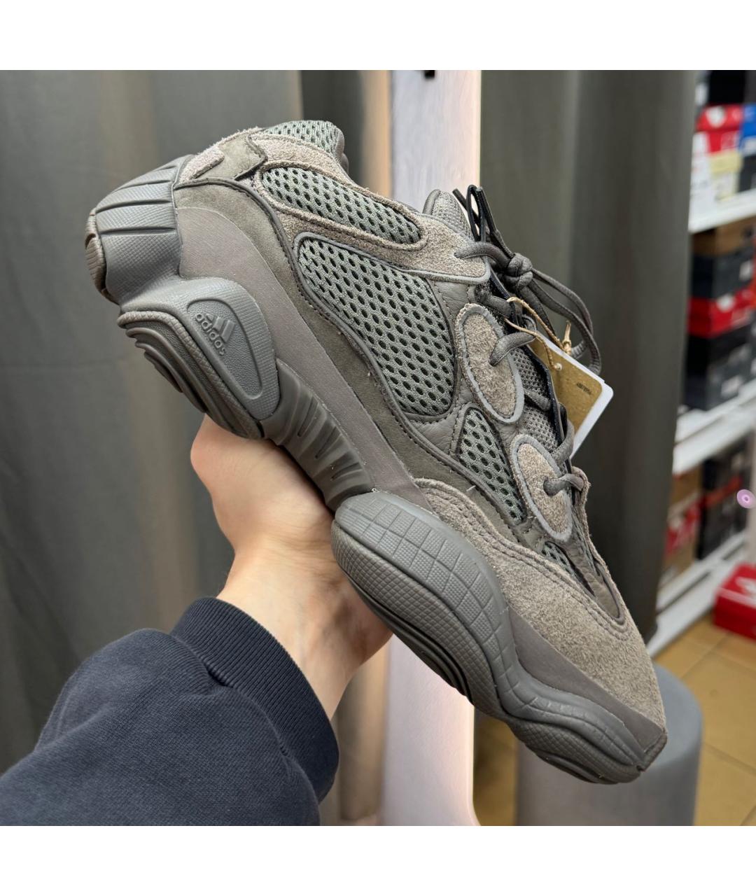 ADIDAS YEEZY Коричневые замшевые низкие кроссовки / кеды, фото 5
