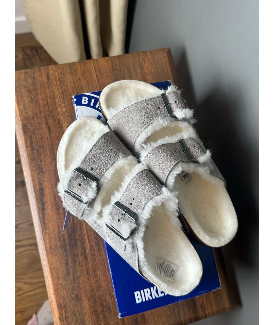 BIRKENSTOCK Серые замшевые сандалии, фото 3