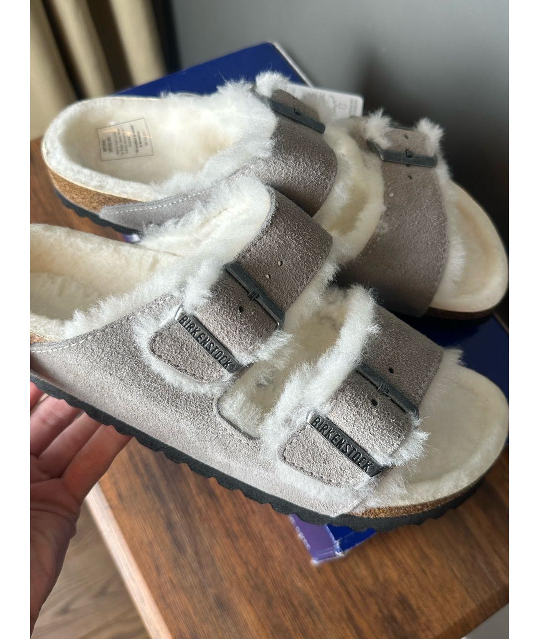 BIRKENSTOCK Серые замшевые сандалии, фото 5