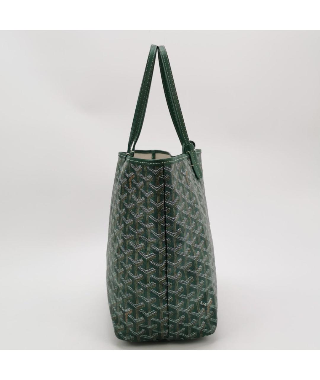 GOYARD Зеленая кожаная сумка тоут, фото 3