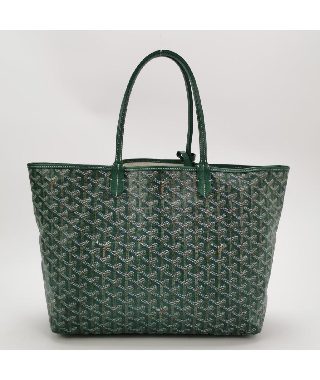 GOYARD Зеленая кожаная сумка тоут, фото 2