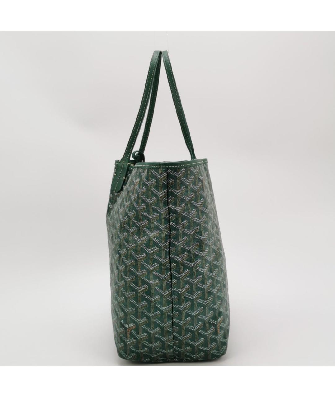 GOYARD Зеленая кожаная сумка тоут, фото 4